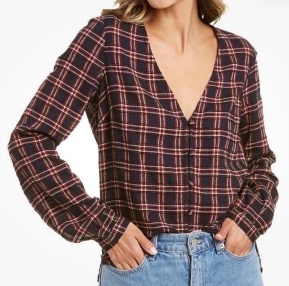 Veronica Beard Peggy Blue & Red Button Down Shirt - Size 8